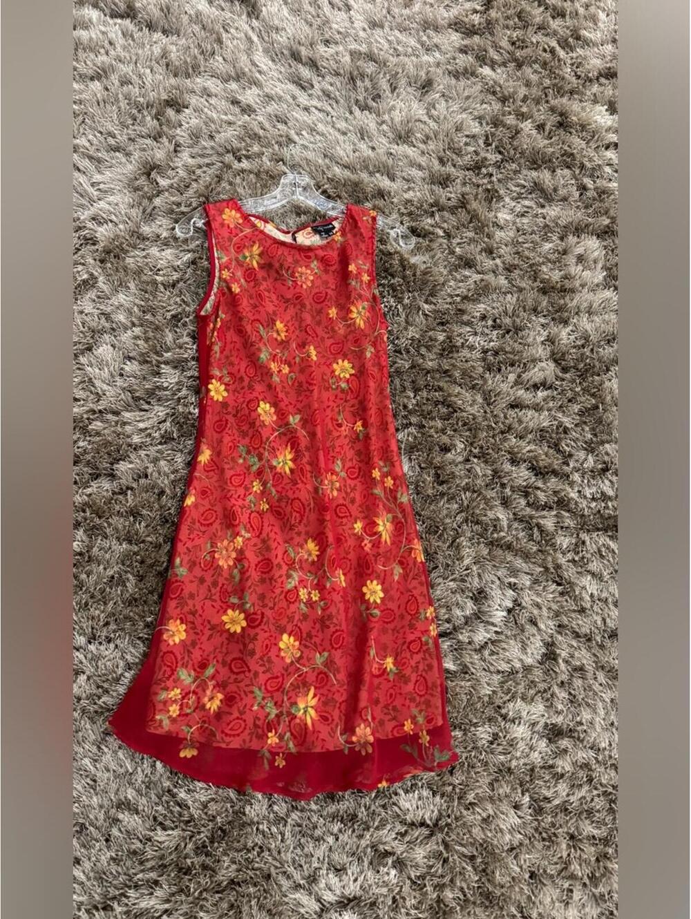 My Michelle Red Floral Overlay Dress